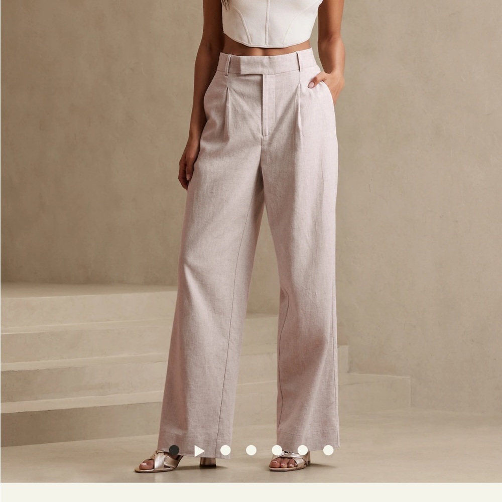 NWT Banana Republic Size 16 Cotton-Linen High Rise Pant